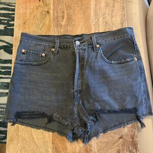 Levis' 501 Black Faded Denim Jean Shorts size 30